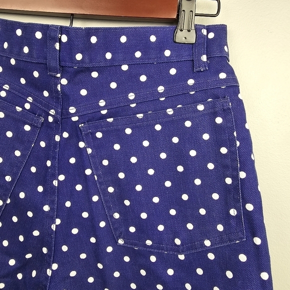 SOSTANZA High Waisted Vintage 80s Shorts Polka-dot Navy/White Womens Size 7 - Picture 8 of 13